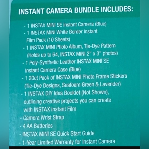 Instax Mini SE Instant Camera Gift Bundle Fujifilm 50 Photos New pastel blue - Picture 4 of 8